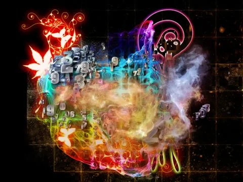 Math Visualization Backdrop Stock Illustration