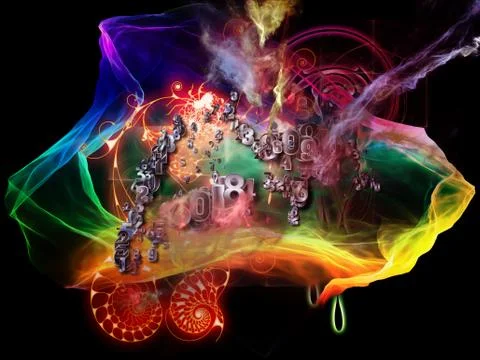 Math Visualization Technologies 스톡 일러스트