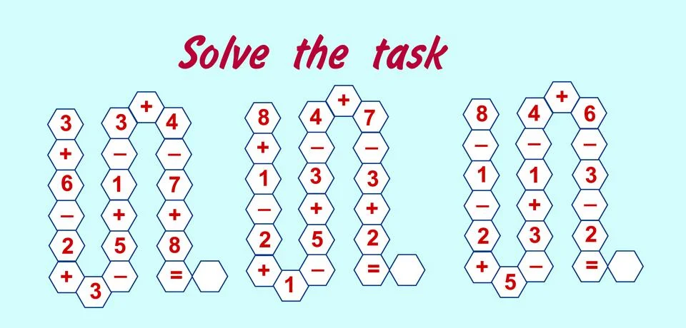 Math worksheet, additional education Stock Illustration