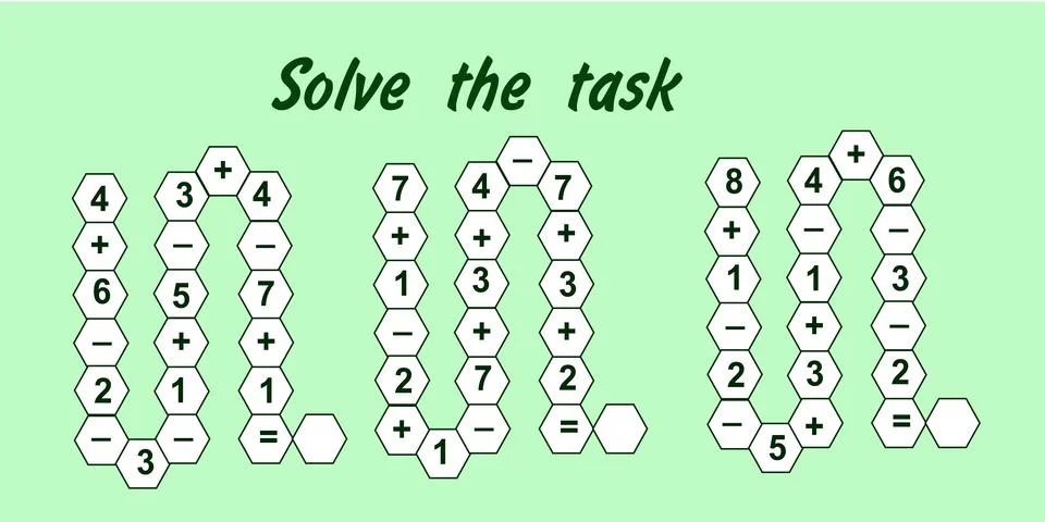 Math worksheet, additional education Stock Illustration
