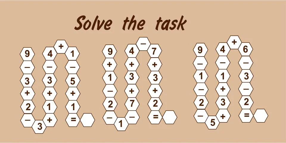 Math worksheet template, counting to 10, additional education Illustrazione stock