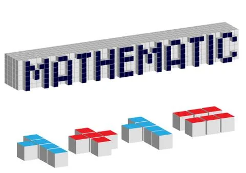 Mathematic cubes Stock Illustration