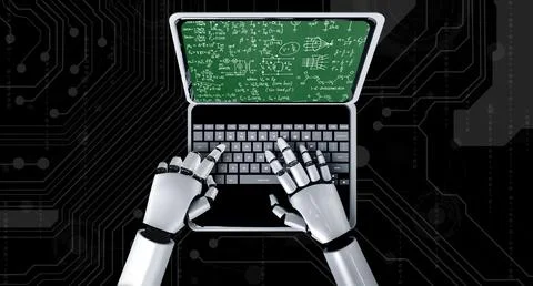 Mathematic equations and modish formula on computer screen Stock Illustration