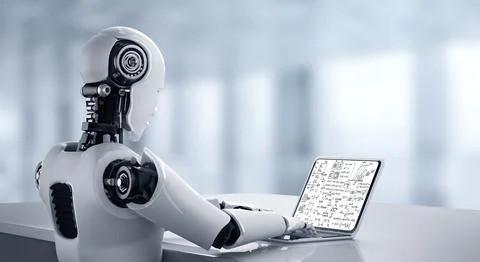 Mathematic equations and modish formula on computer screen Illustrazione stock