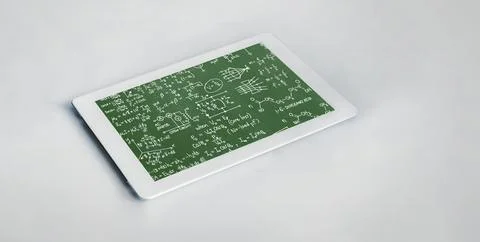 Mathematic equations and modish formula on computer screen 库存照片