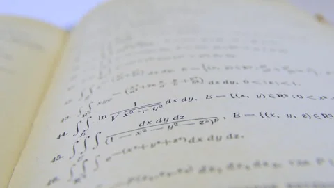 Mathematic formulas formulae equations on a paper integral Stock Footage 248175947