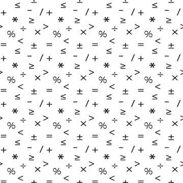 Mathematic geometric seamless pattern. Abstract background from minus, plus,  Stock Illustration