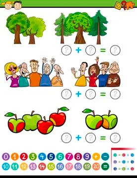 Mathematical algebra task for kids Stock Illustration