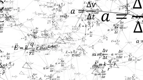 Mathematical background with flying symbols, functions and equations. Connection Stock Footage 113460331