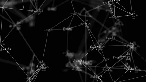 Mathematical background flying symbols functions equations. Animation of typing Stock Footage 113461421