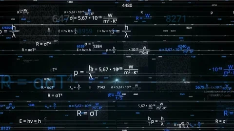 Mathematical background with flying symbols, functions and equations. Animation Stock Footage 156251546