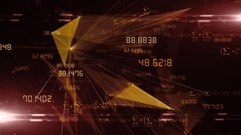 Mathematical background with symbols, functions, formula's and equations  Illustrazione stock