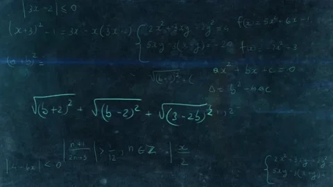 Mathematical calculation on abstract grunge 3d background Stock Footage 233669003