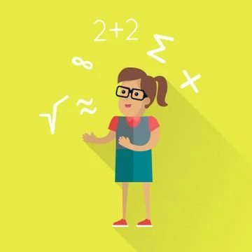Mathematical Calculations Concept in Flat Design Stock Illustration