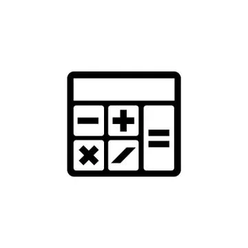 Mathematical Calculator Flat Vector Icon Stock Illustration