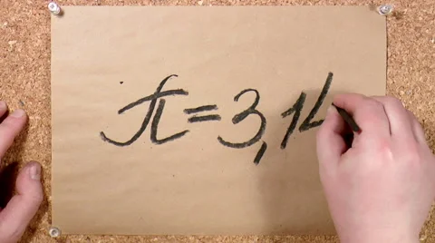 Mathematical constant P written on paper Stock Footage 48951551