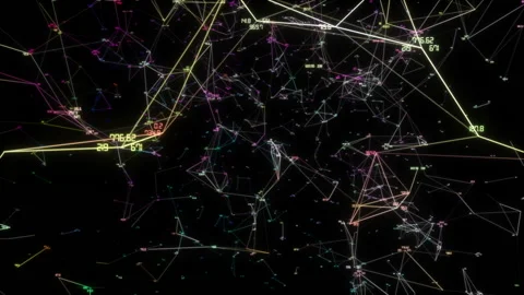 Mathematical constellations.Abstract digital binary data nodes and connection Stock Footage 98374252