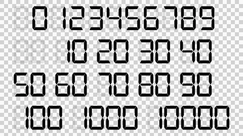 Mathematical counting, digital numbers clock, Units, tens, hundreds Stock Illustration