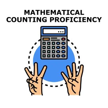 Mathematical counting proficiency concept illustrating learning numbers Stock Illustration