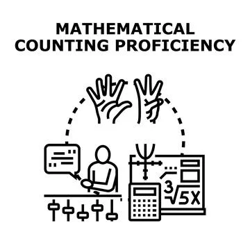 Mathematical counting proficiency skill development learning concept Stock Illustration