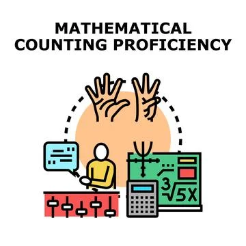 Mathematical counting proficiency skill development learning concept Stock Illustration