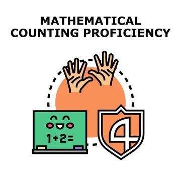 Mathematical counting proficiency skill development concept Stock Illustration