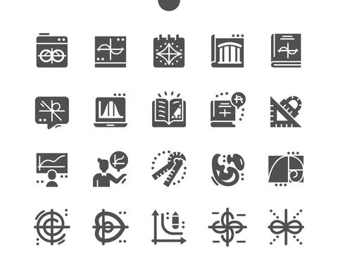 Mathematical Curves. Math curve tutorial. Circle measuring tool. 库存插图