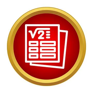 Mathematical document icon showing equations and calculations Stockillustratie