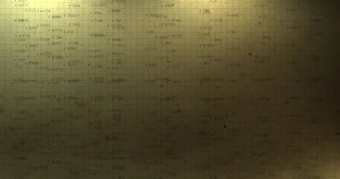 Mathematical Drawing Ledger Grid with Numeric Equations and Analytical Data Stock Footage 336624204