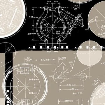 Mathematical engineering background Stock Illustration