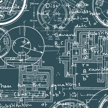 Mathematical engineering background Stock Illustration