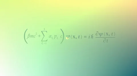 Mathematical equation background, Dirac equation. Stock Footage 67412537