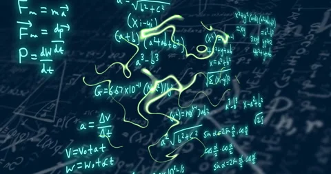 Mathematical equations and formulas animation over abstract background Stock Footage 306507807