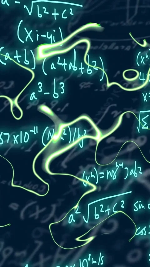 Mathematical equations and formulas animation over abstract background Stock Footage 320150655