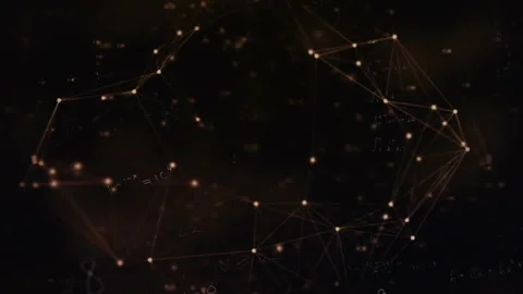 Mathematical equations and network connections animation over dark background Stock Footage 308901854