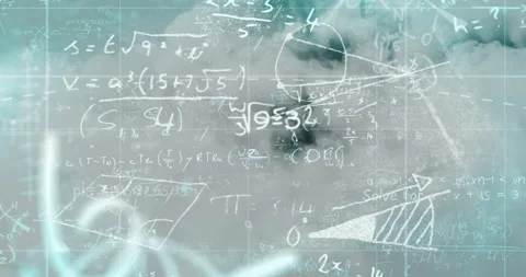 Mathematical equations and scientific formulas animation over abstract 스톡 동영상 305132963