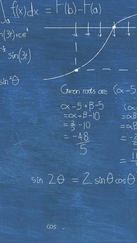 Mathematical equations on chalkboard Видео 324557815