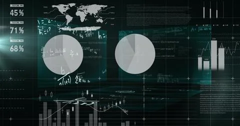 Mathematical equations floating against statistical data processing against 스톡 일러스트