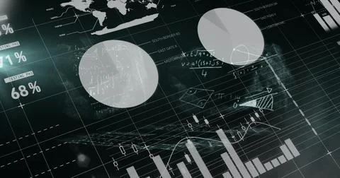 Mathematical equations floating against statistical data processing against 스톡 일러스트