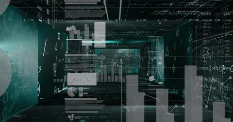 Mathematical equations floating against statistical data processing against 스톡 일러스트