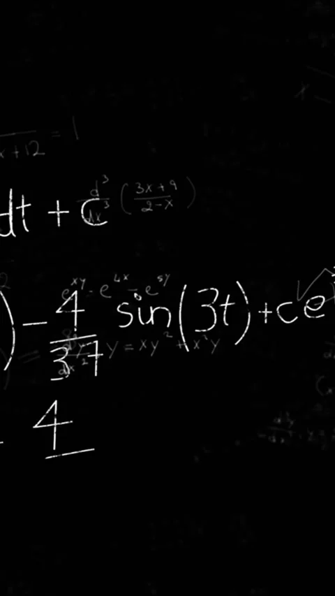 Mathematical equations moving against black background Stock Footage 323909509
