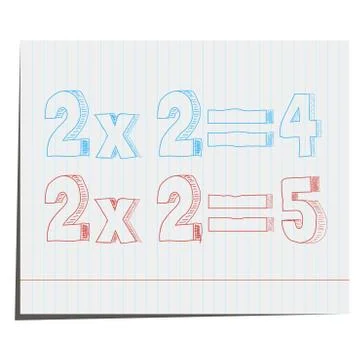 A mathematical example of hand-drawn in 3D style Illustrazione stock