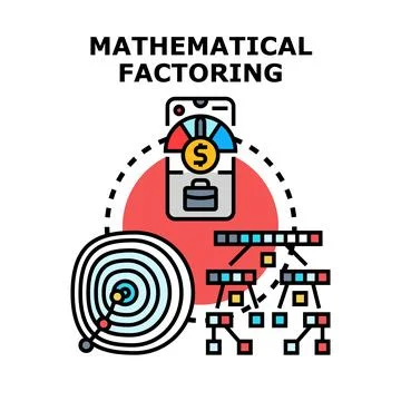Mathematical factoring process analyzing financial and data risk イラスト素材