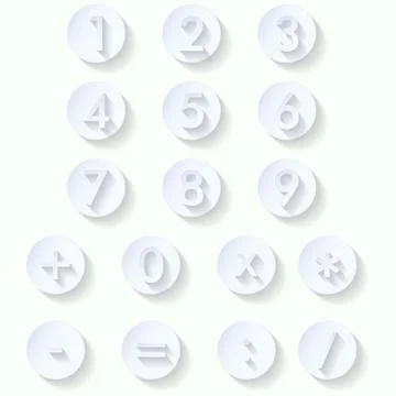 Mathematical flat icons set Stock Illustration