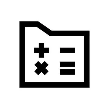 Mathematical folder icon with arithmetic symbols for business software Stock Illustration