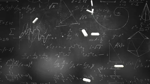 Mathematical formula and elements on blackboard Vídeos de archivo 170307505