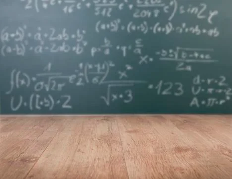 Mathematical formula on chalkboard Stock Photos