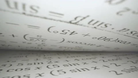 Mathematical formula on a piece of paper. Video stock 144960139