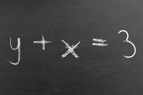 Mathematical formula with two unknowns x and y params Stock Photos