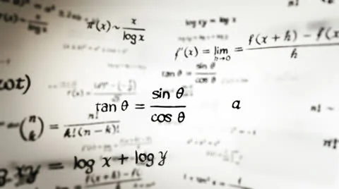 Mathematical formulas. 360. White-black. Loopable. 스톡 동영상 24789699